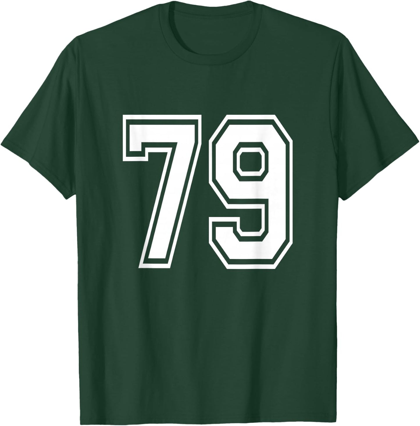 Number 79 Birthday Varsity Sports Team Jersey T-Shirt - T-Shirt | Forest