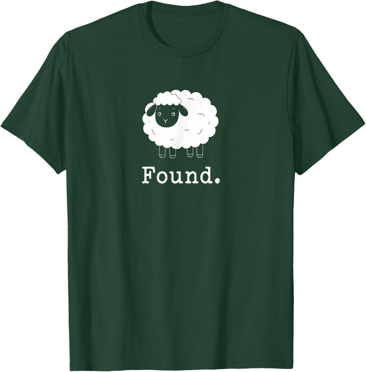 Found Minimalist Sheep Christian Psalm 23 Lamb Christian T-Shirt - T-Shirt | Forest