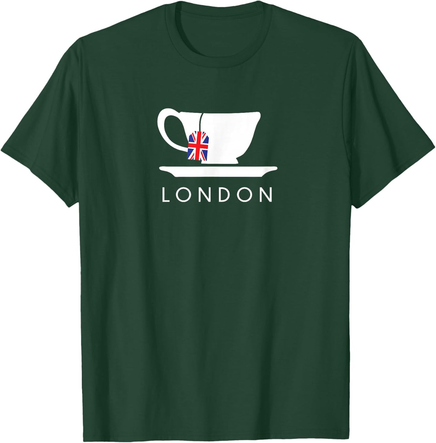 London UK Tea Shirt Cool British Teacup Gift T-Shirt - T-Shirt | Forest
