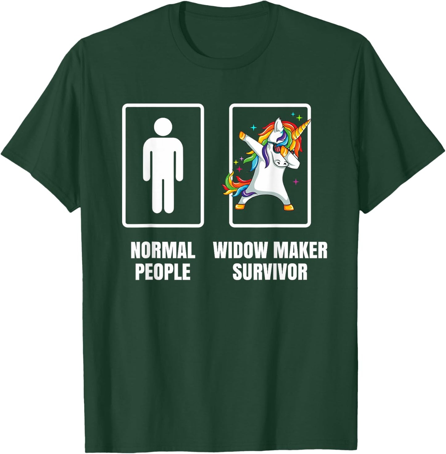 Dabbing Unicorn Widow Maker Heart Attack Survivor Get Well T-Shirt - T-Shirt | Forest
