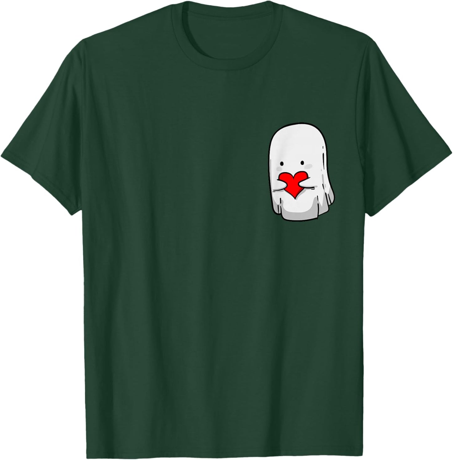 Women Cute Love Heart Ghosts Teacher Gifts T-Shirt - T-Shirt | Forest