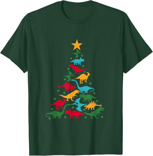 Dinosaur Christmas Tree Dino TRex Funny Dinosaur Xmas T-Shirt - T-Shirt | Forest