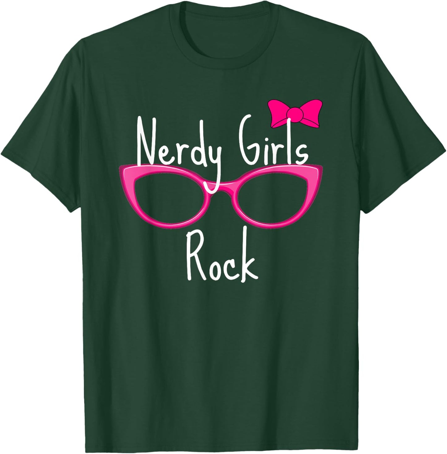 Nerdy Girls Rock T Shirt Gamer Geek Chic Fun Cute Nerd Shirt T-Shirt - T-Shirt | Forest