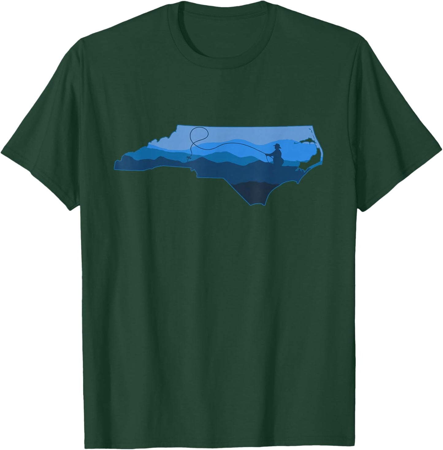 Fly Fishing North Carolina Appalachian Mountains Trout Fish T-Shirt - T-Shirt | Forest