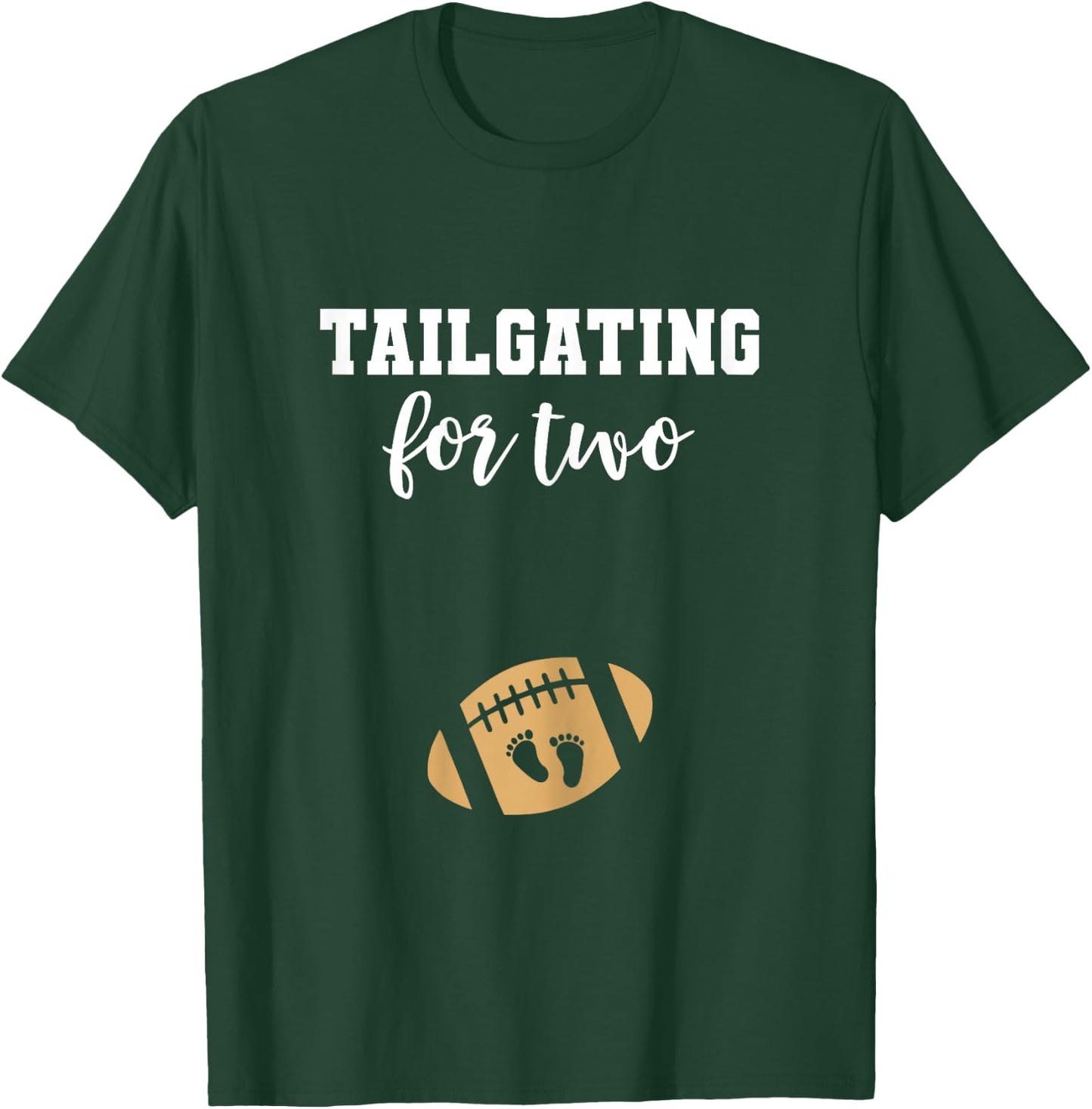 Football Pregnancy Announcement Fall Baby Reveal T-Shirt - T-Shirt | Forest