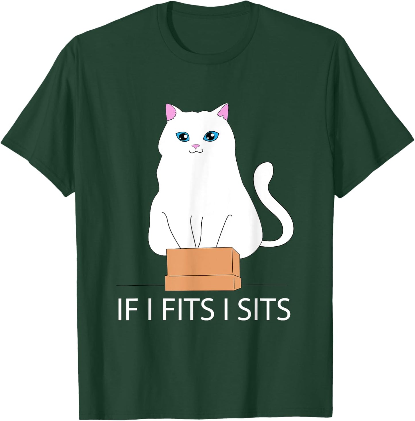 If I Fits I Sits, Cat In A Box | Cat Meme, Fat Kitty Men Women T-Shirt - T-Shirt | Forest