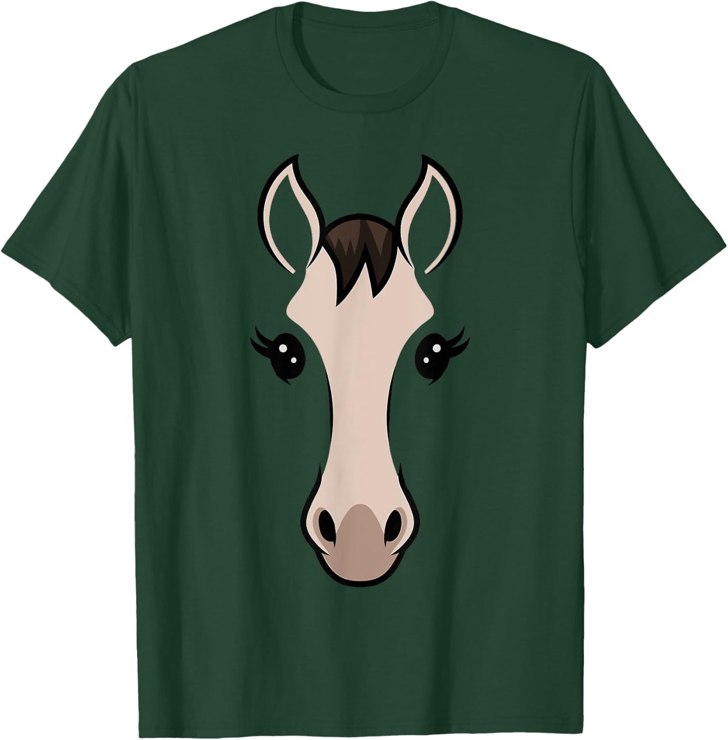 Horse Face Costume Kids Women Cute Halloween Themed T-Shirt - T-Shirt | Forest