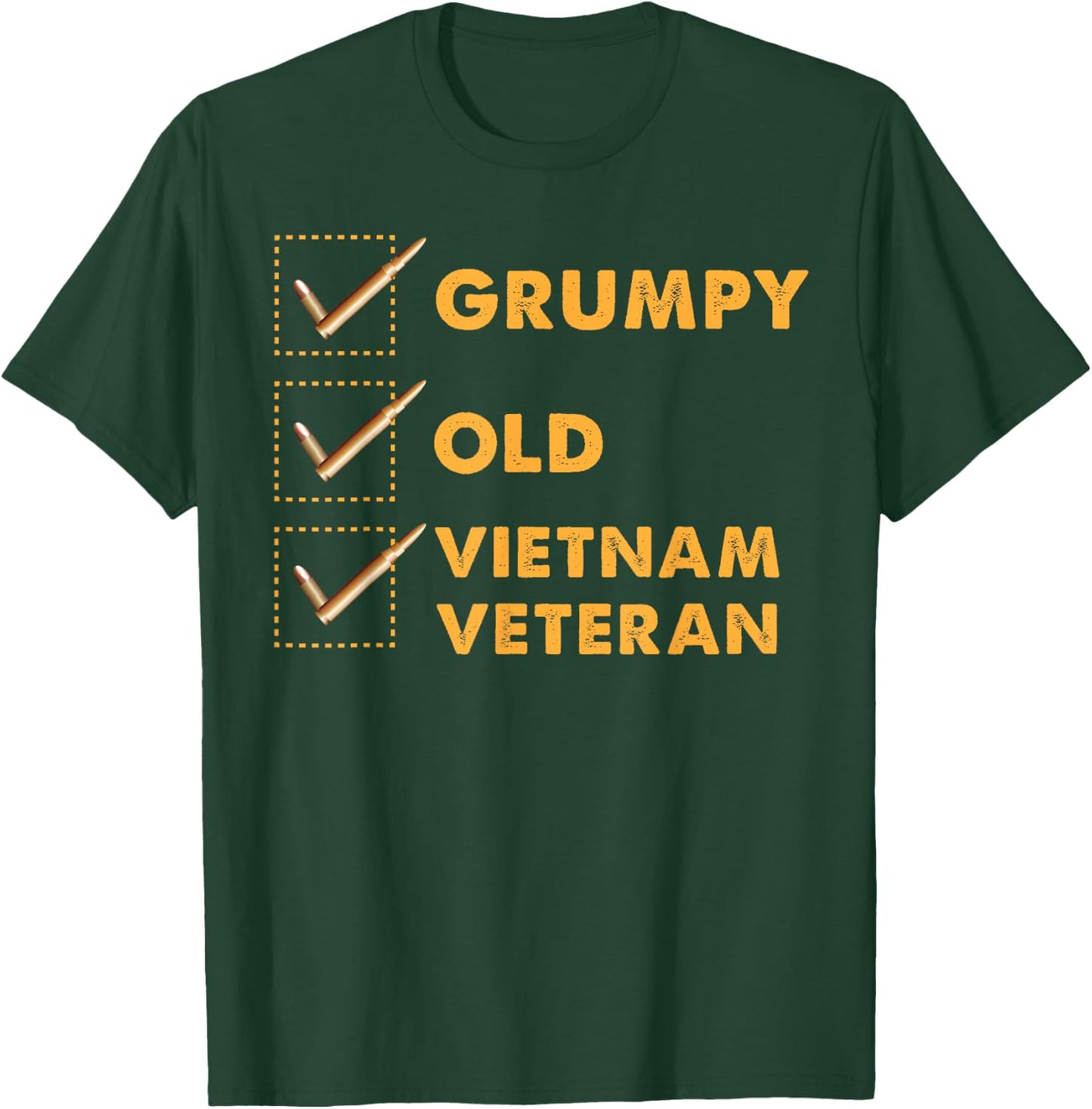 Funny Veteran Shirt Grumpy Old Vietnam Veteran Gifts T-Shirt - T-Shirt | Forest