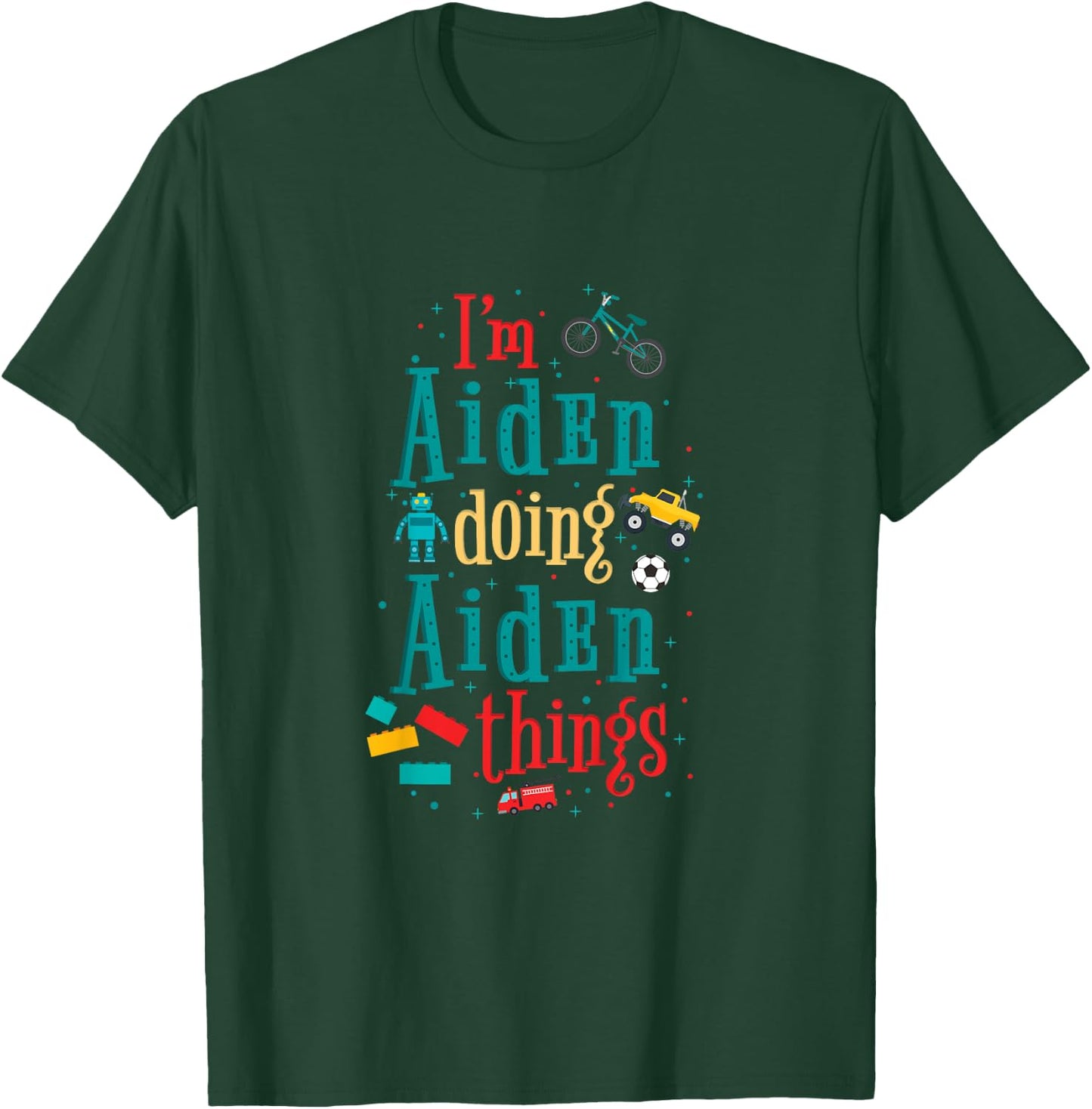 Kids I'm Aiden Doing Aiden Things Cute Boys Gift T-Shirt - T-Shirt | Forest