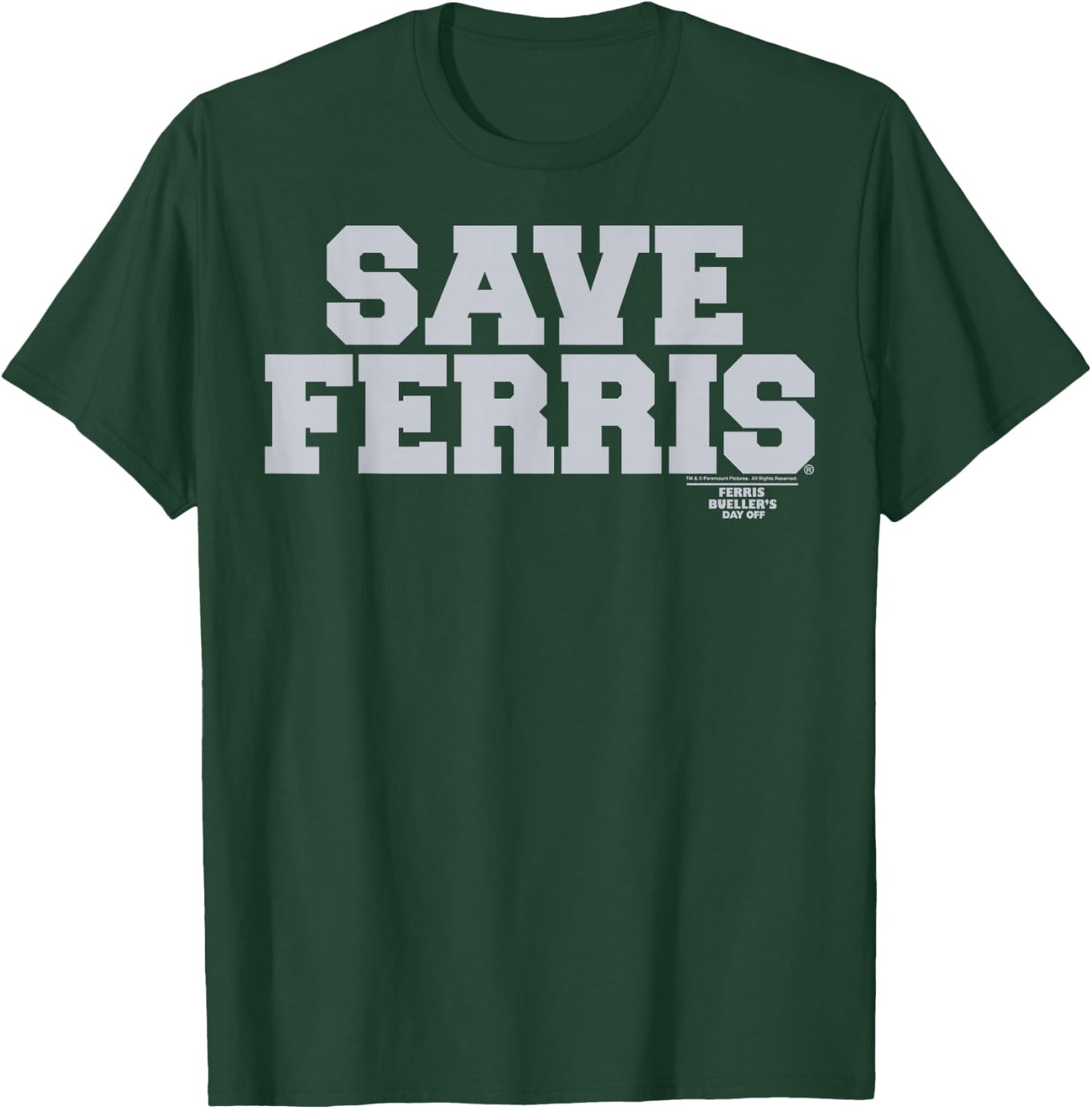 Ferris Bueller's Day Off Save Ferris Bold Gray Text T-Shirt - T-Shirt | Forest