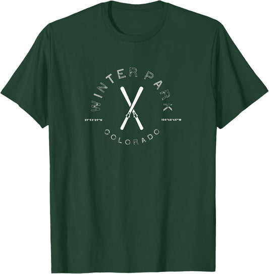 Winter Park Colorado Graphic Vintage Ski T T-Shirt - T-Shirt | Forest