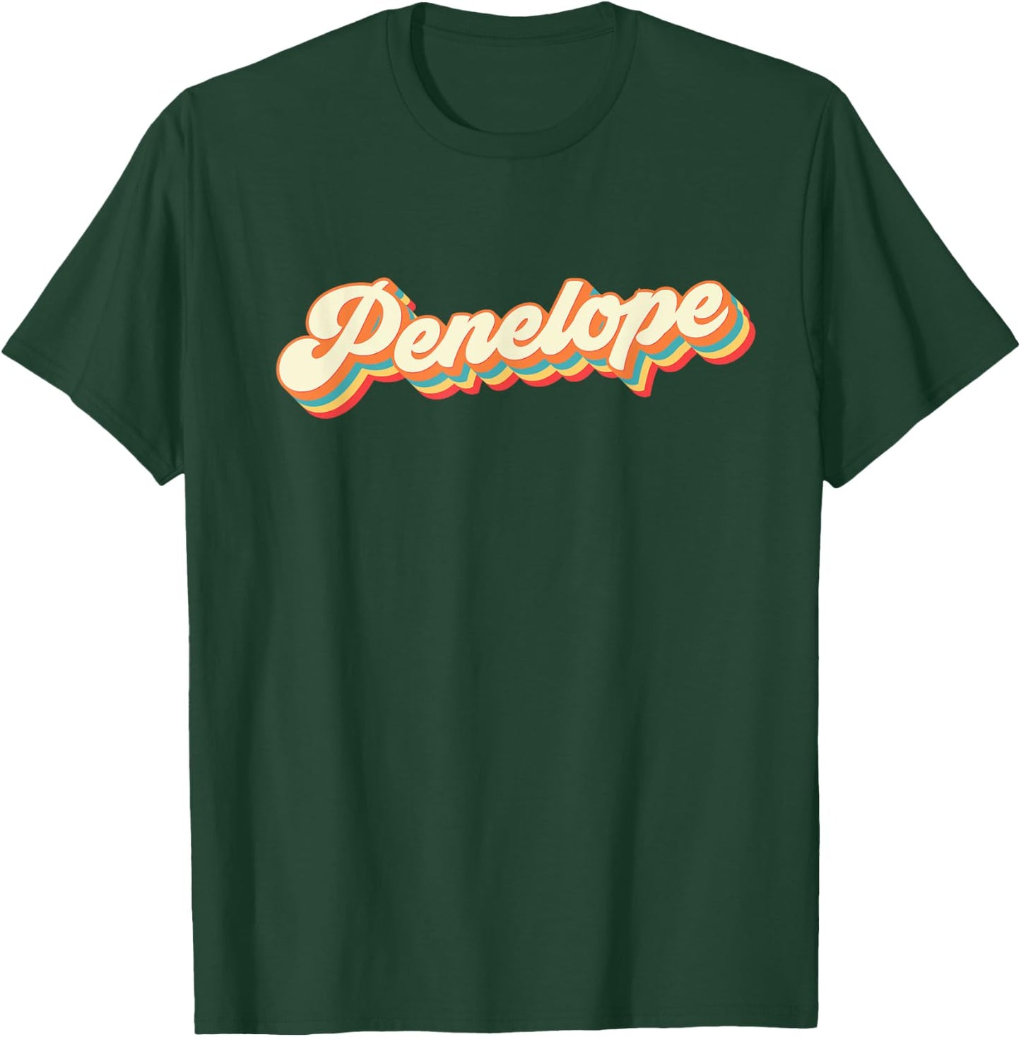 Personalized Penelope Retro Design Vintage 1970s Rainbow T-Shirt - T-Shirt | Forest