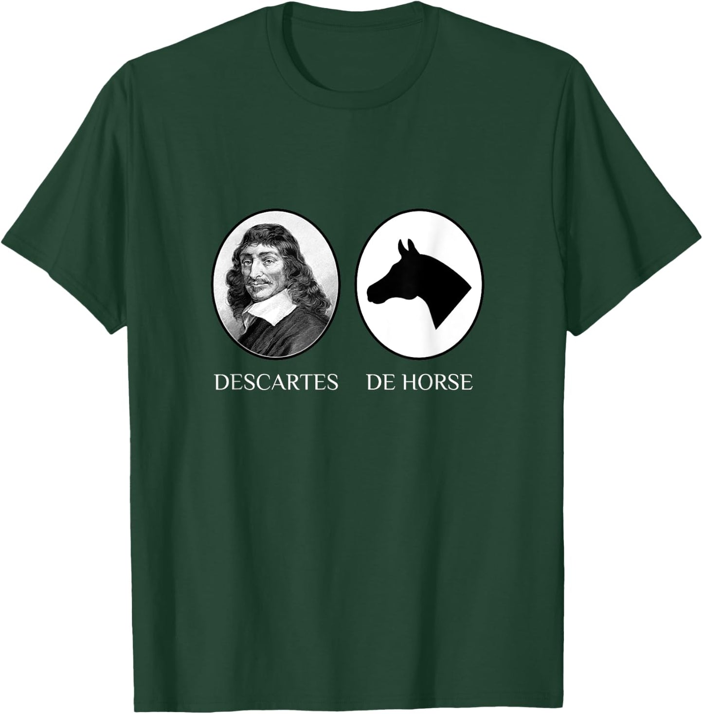 Descartes Before De Horse Philosophy Joke T-Shirt - T-Shirt | Forest