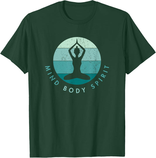 Meditation Yoga - Mind Body Soul - Cool Blue T-Shirt - T-Shirt | Forest