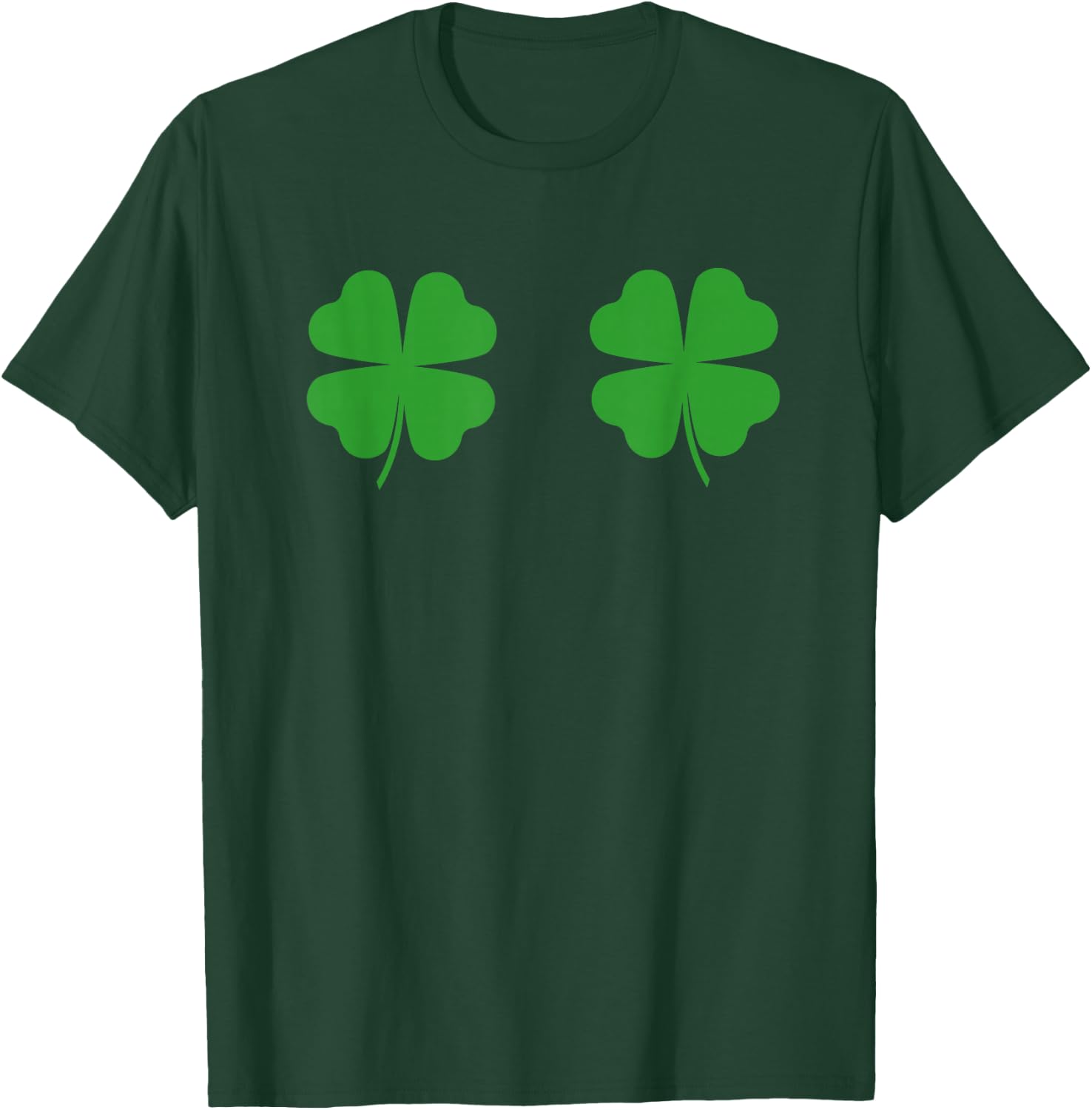 Two Clovers Funny St Patrick's Day Boob Shirt Lucky T-Shirt - T-Shirt | Forest