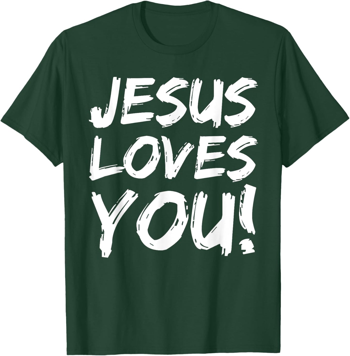 Christian Evangelism Gift Jesus Loves You! T-Shirt - T-Shirt | Forest