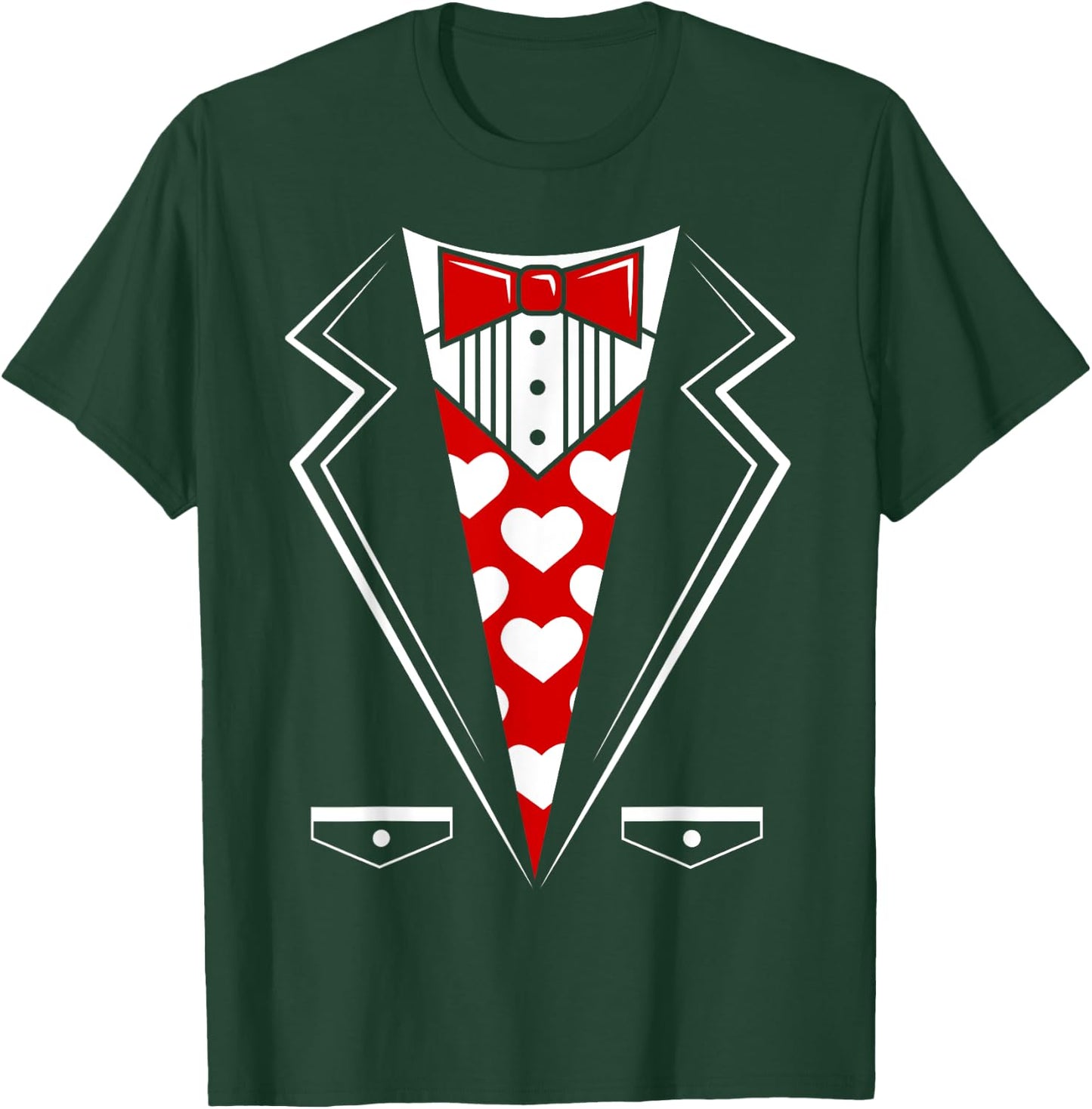 Valentine's Day Tux Funny Tuxedo Costume v1 T-Shirt - T-Shirt | Forest
