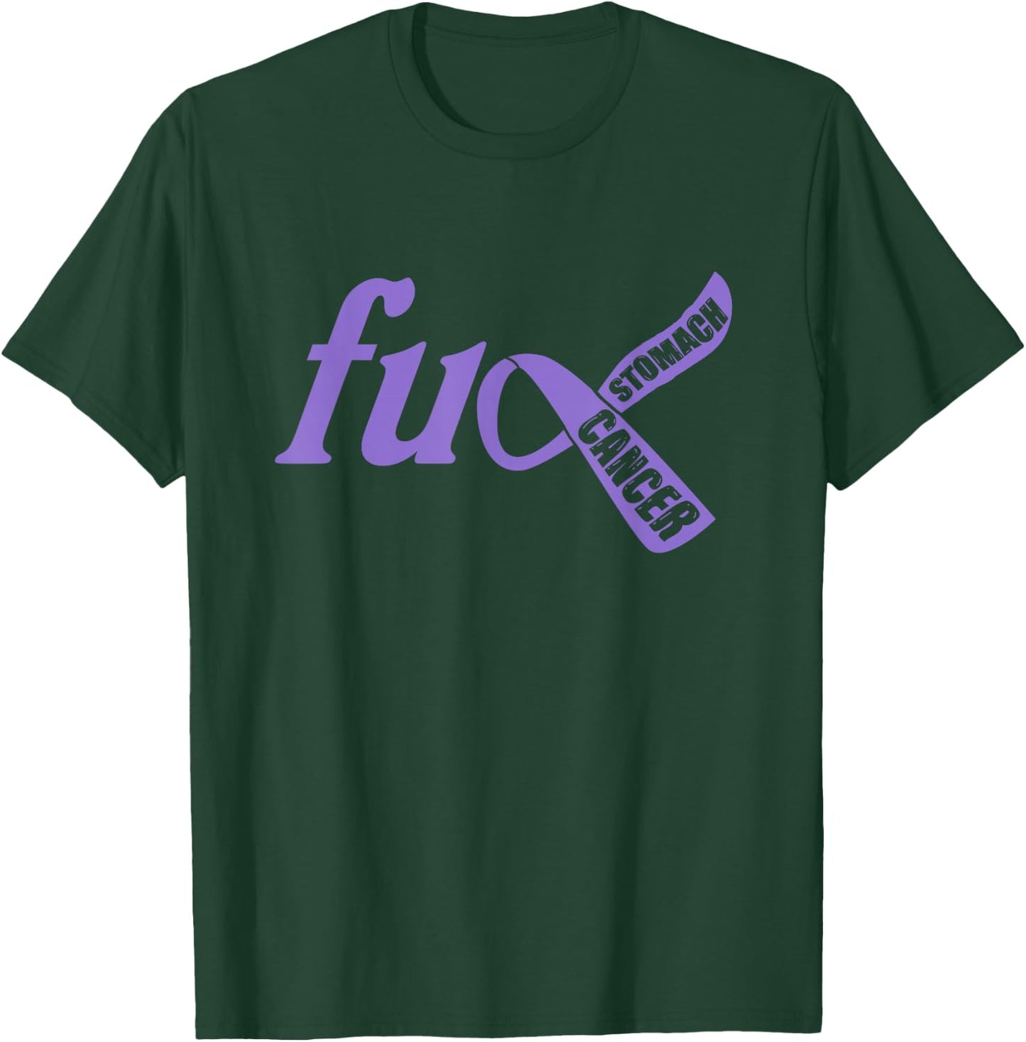 Funny Fuck Stomach Cancer Awareness Ribbon Gifts T-Shirt - T-Shirt | Forest