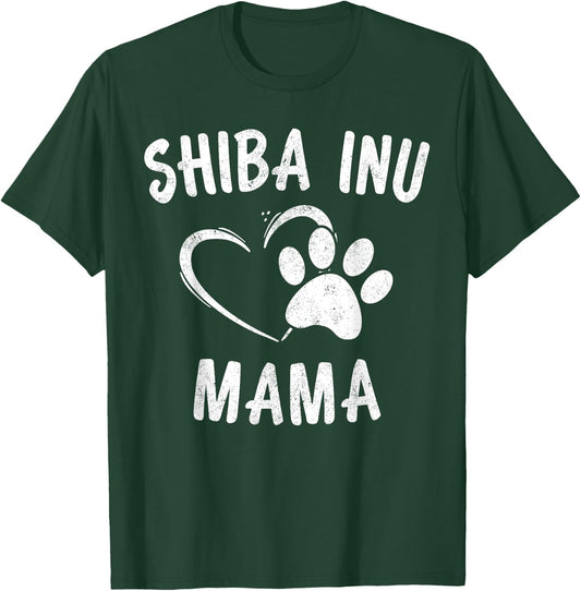 Fun Shiba Inu Mama Gift Pet Lover Apparel Shibe Dog Mom T-Shirt - T-Shirt | Forest