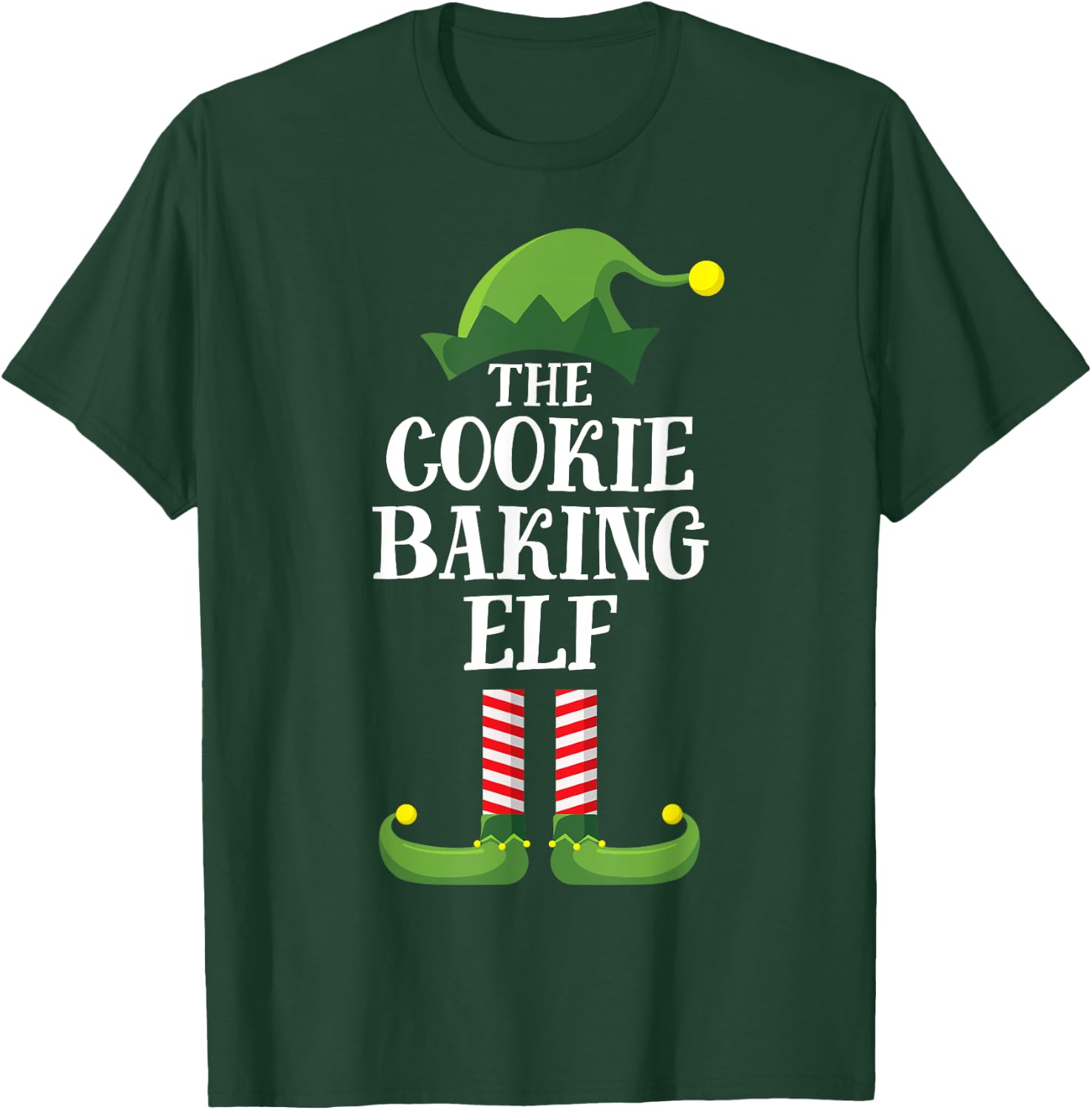 Cookie Baking Elf Matching Family Group Christmas Party PJ T-Shirt - T-Shirt | Forest