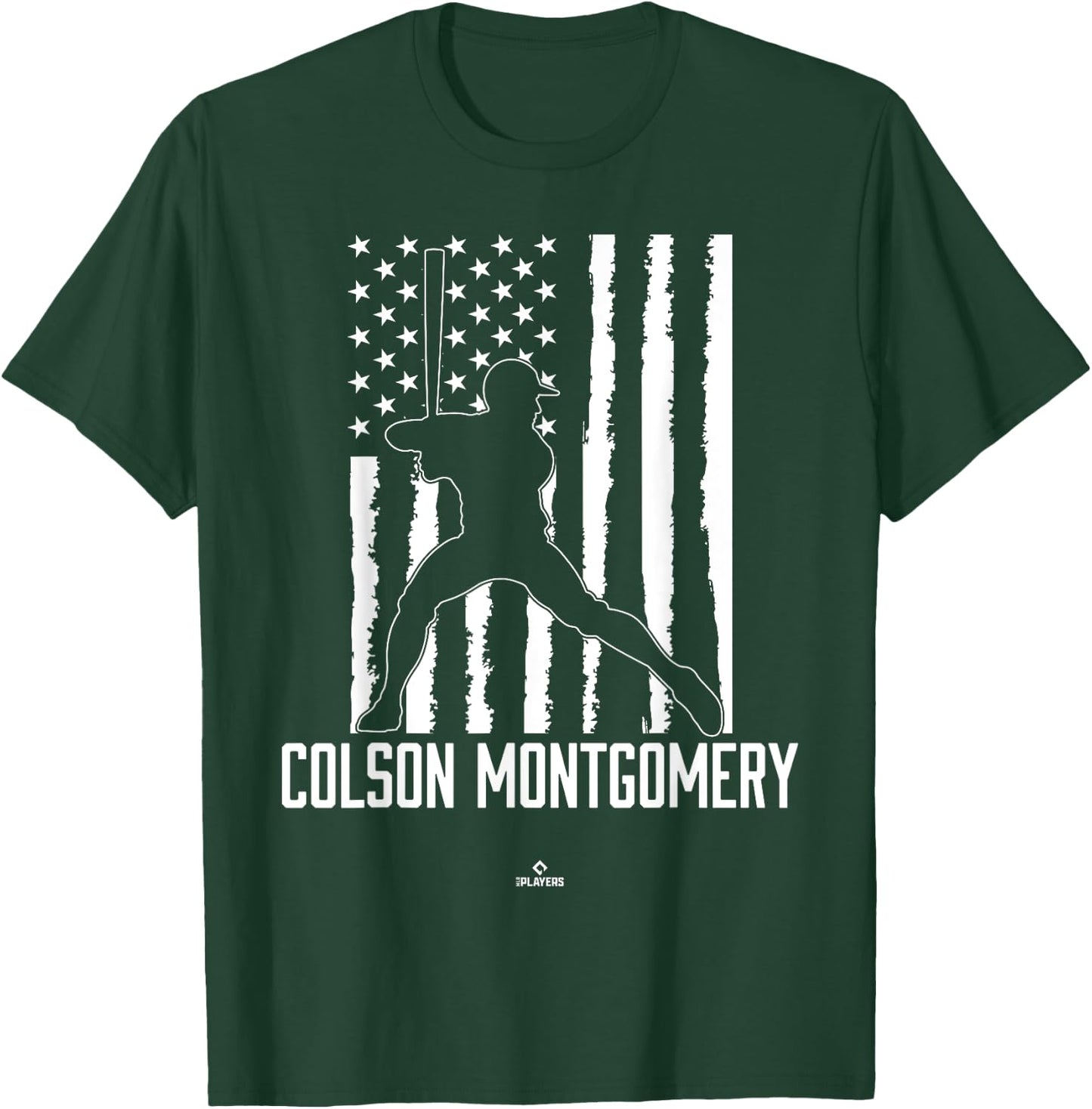 Distressed Flag Swing Colson Montgomery Prospect Baseball T-Shirt - T-Shirt | Forest