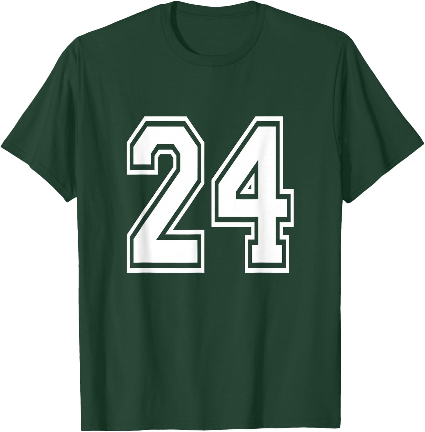 Number 24 Birthday Varsity Sports Team Jersey T-Shirt - T-Shirt | Forest