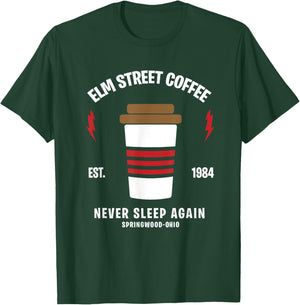 Elm Street Coffee sleeping Freddy funny Gift T-Shirt - T-Shirt | Forest