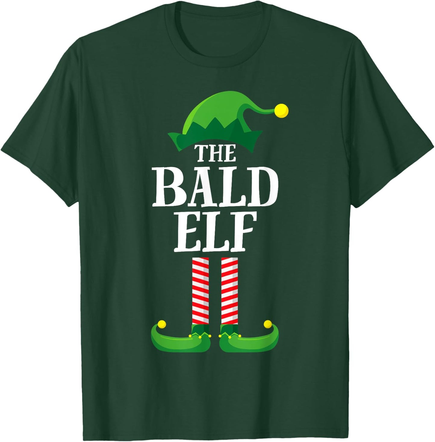 Bald Elf Matching Family Group Christmas Party Pyjamas T-Shirt - T-Shirt | Forest