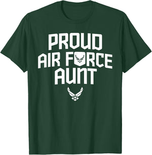 Proud Air Force Aunt Shirt Military Veteran Gift T-Shirt - T-Shirt | Forest