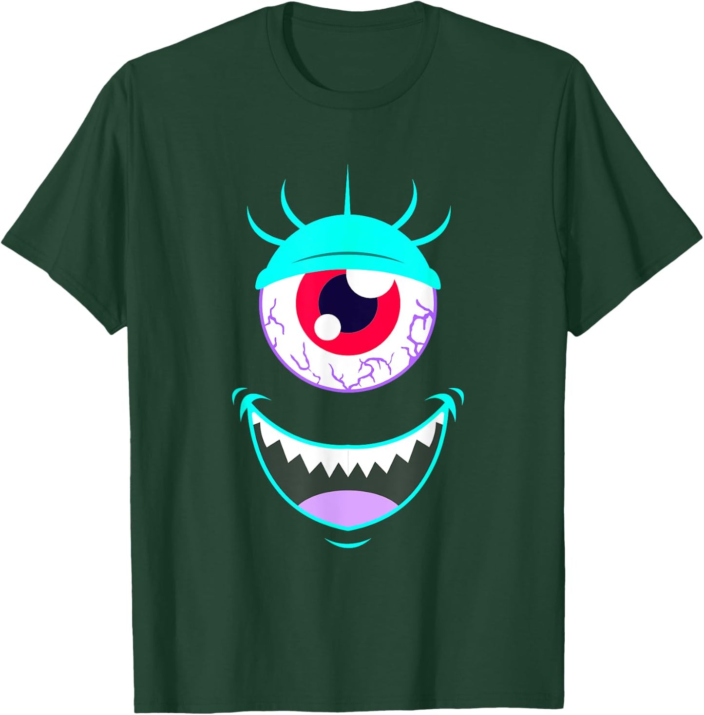 Funny Scary Monster Eyeball Face Halloween T-Shirt - T-Shirt | Forest