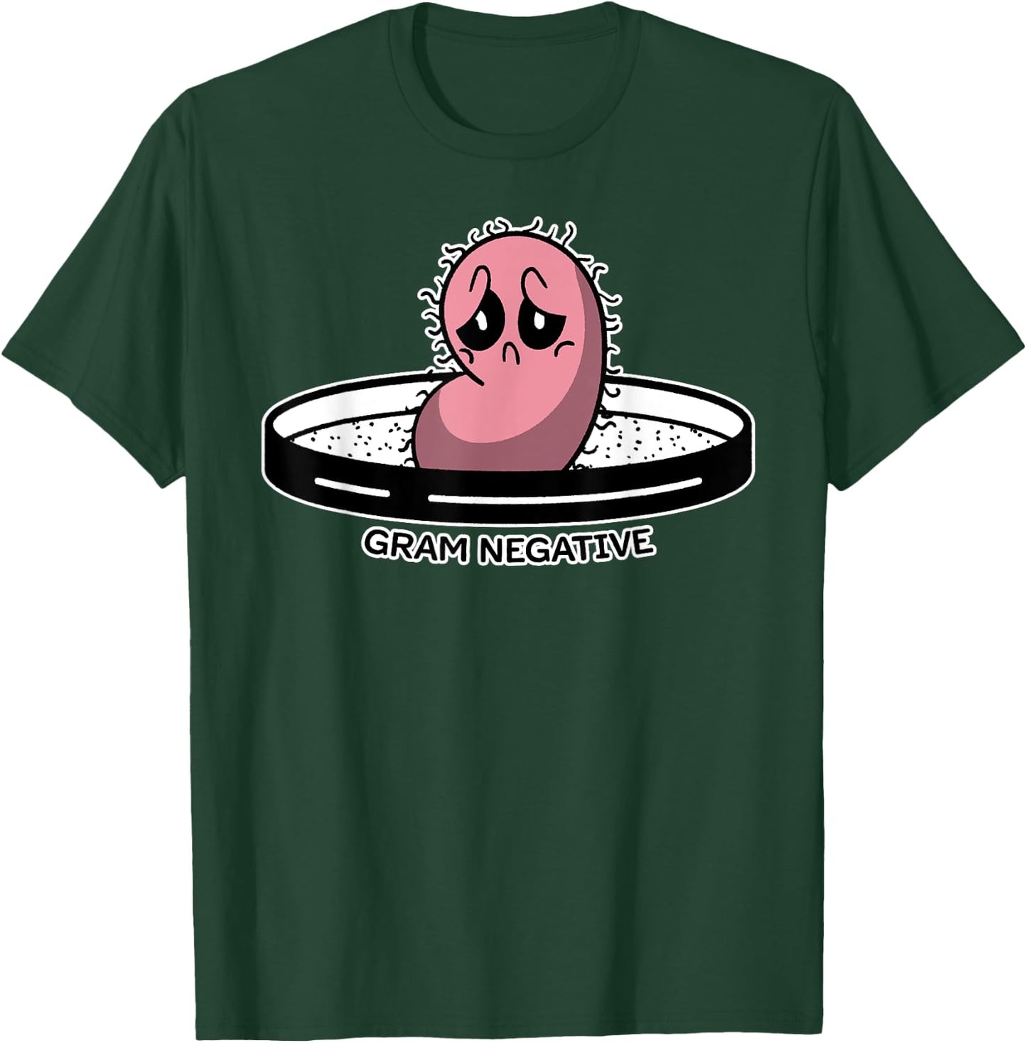 Cute Funny Negative Bacteria Microbiology Science Distressed T-Shirt - T-Shirt | Forest