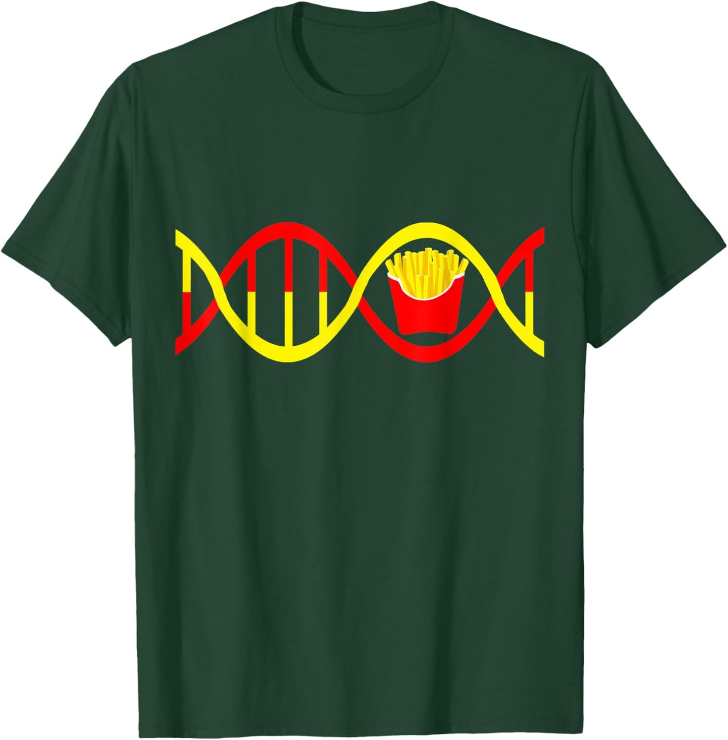 French Fries DNA Fried Potato Fry Fast Food Genetic T-Shirt - T-Shirt | Forest