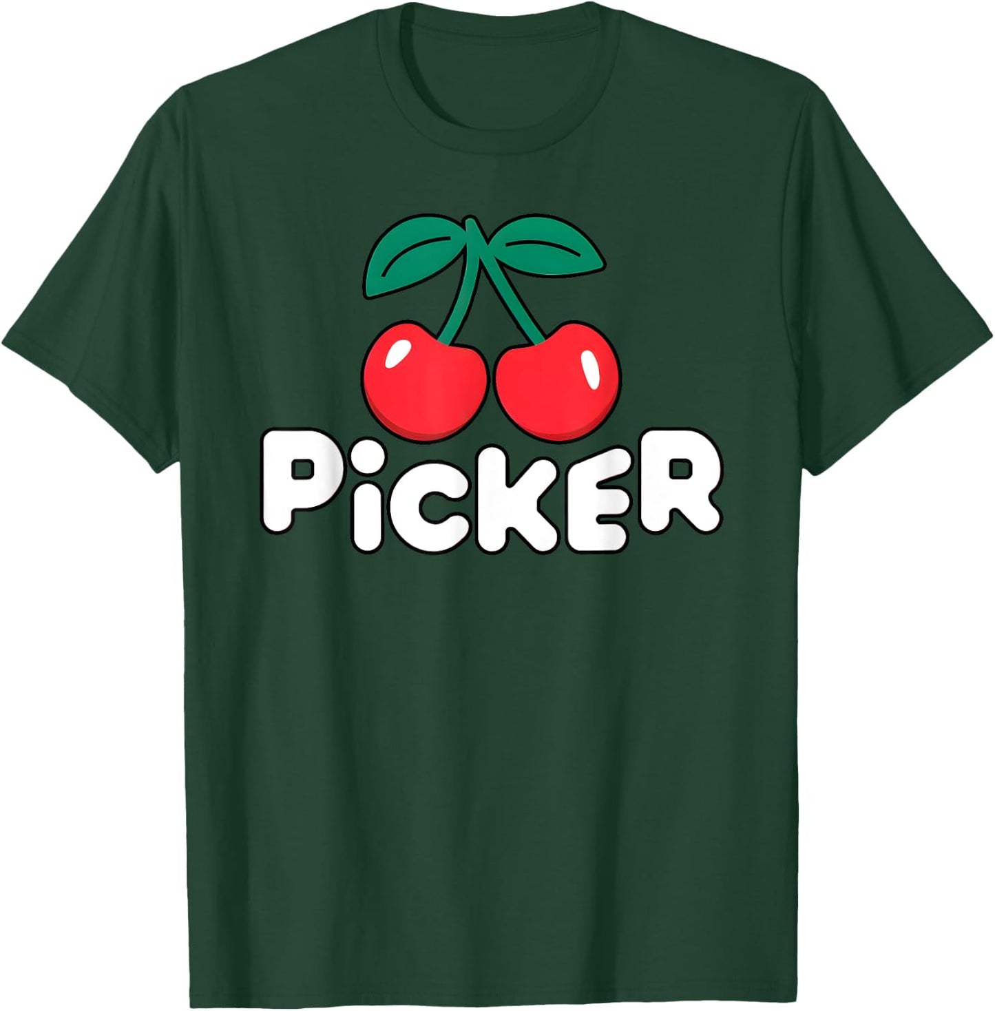 Cherry Picker Bold Cherry Lover Fruit Harvesting T-Shirt - T-Shirt | Forest