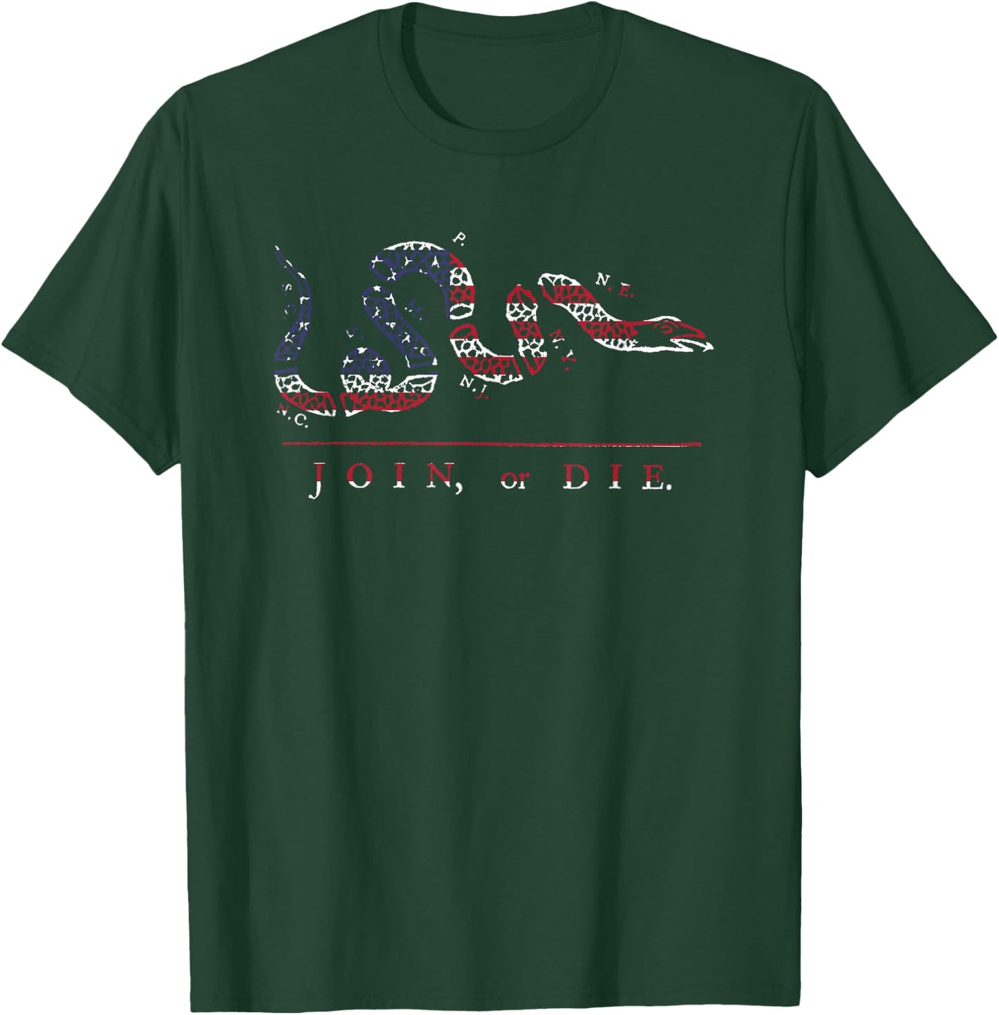 Join or Die American Revolution 1776 Patriot T-Shirt - T-Shirt | Forest