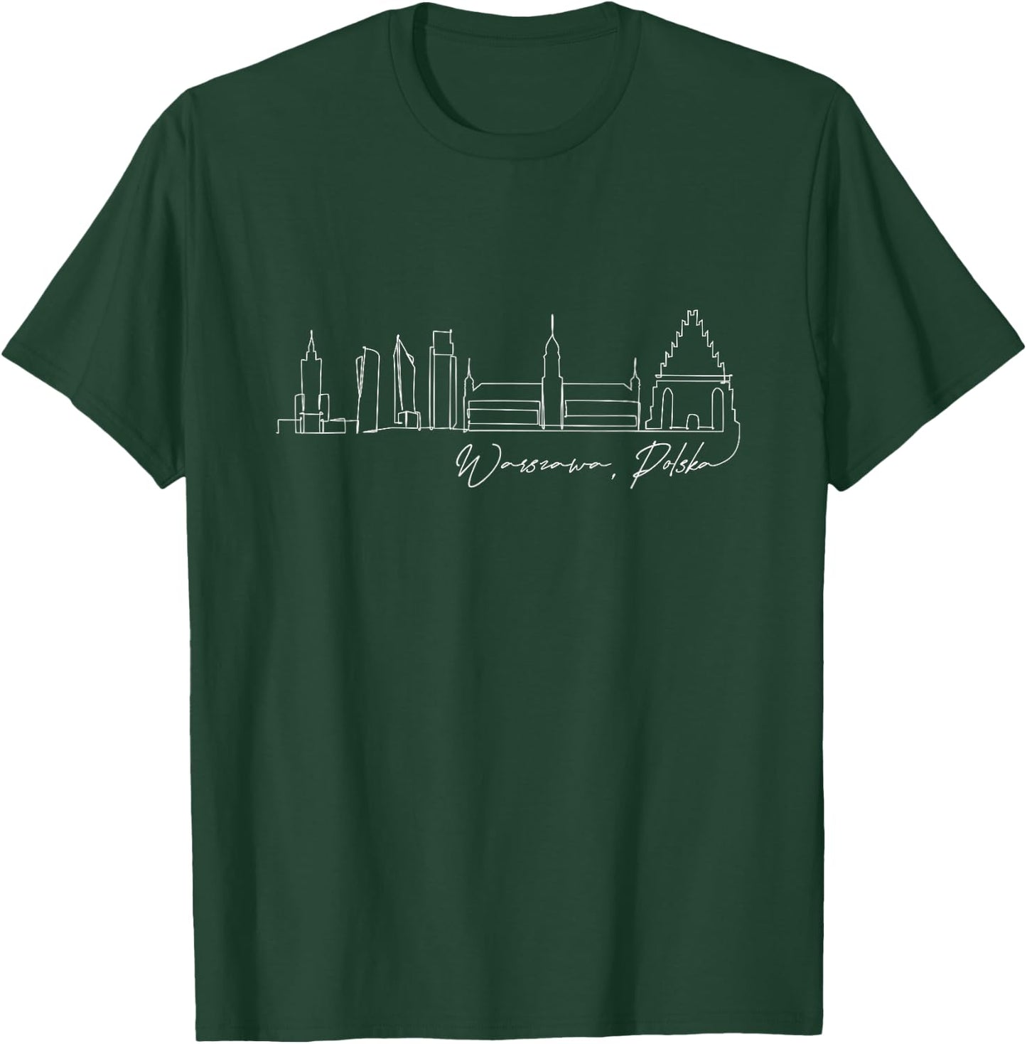 Signature Warsaw City Skyline - Polska Poland Souvenir T-Shirt - T-Shirt | Forest