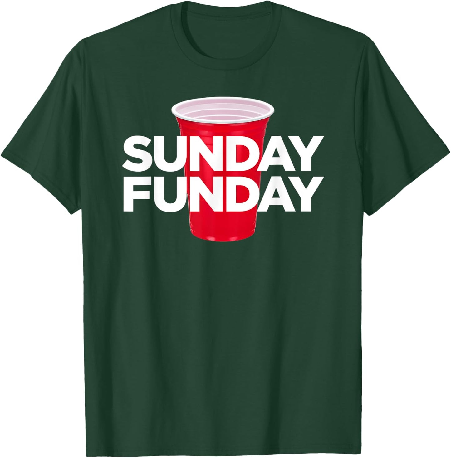 Sunday Funday - Plastic Red Cup Football Party T-Shirt - T-Shirt | Forest