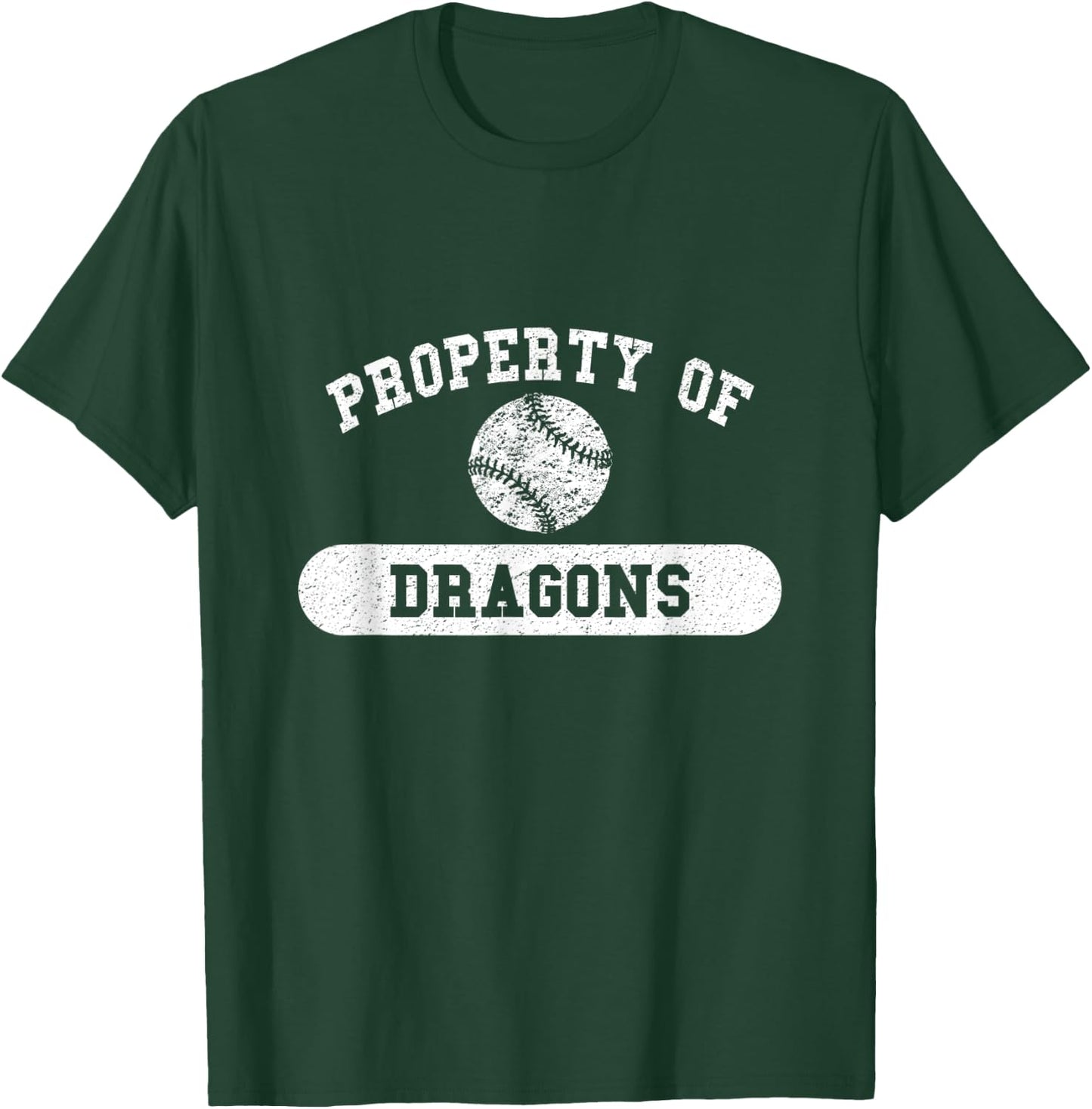 Property of Dragons Baseball T-Shirt - T-Shirt | Forest