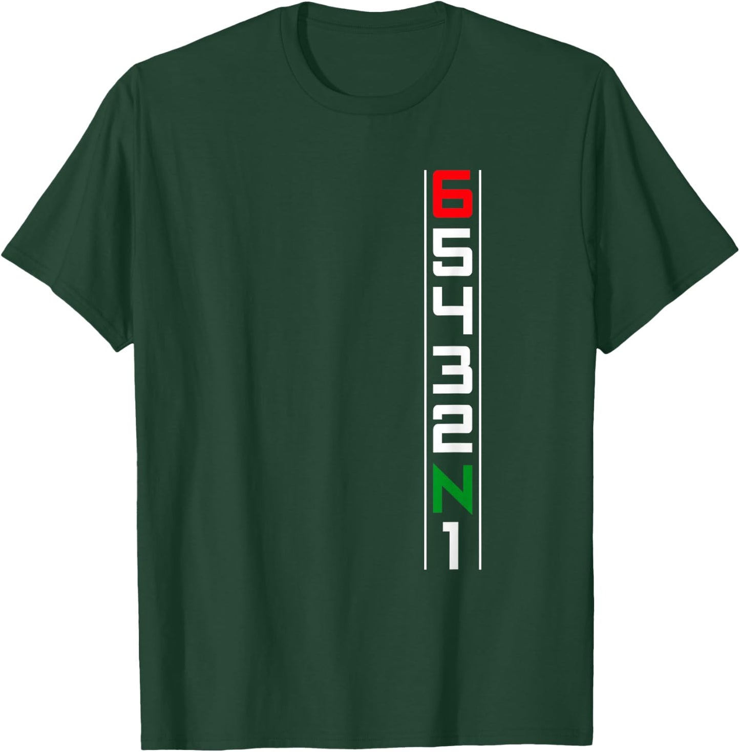 Motorcycle Gear Shift Six Speed One Down Five Up T-Shirt - T-Shirt | Forest