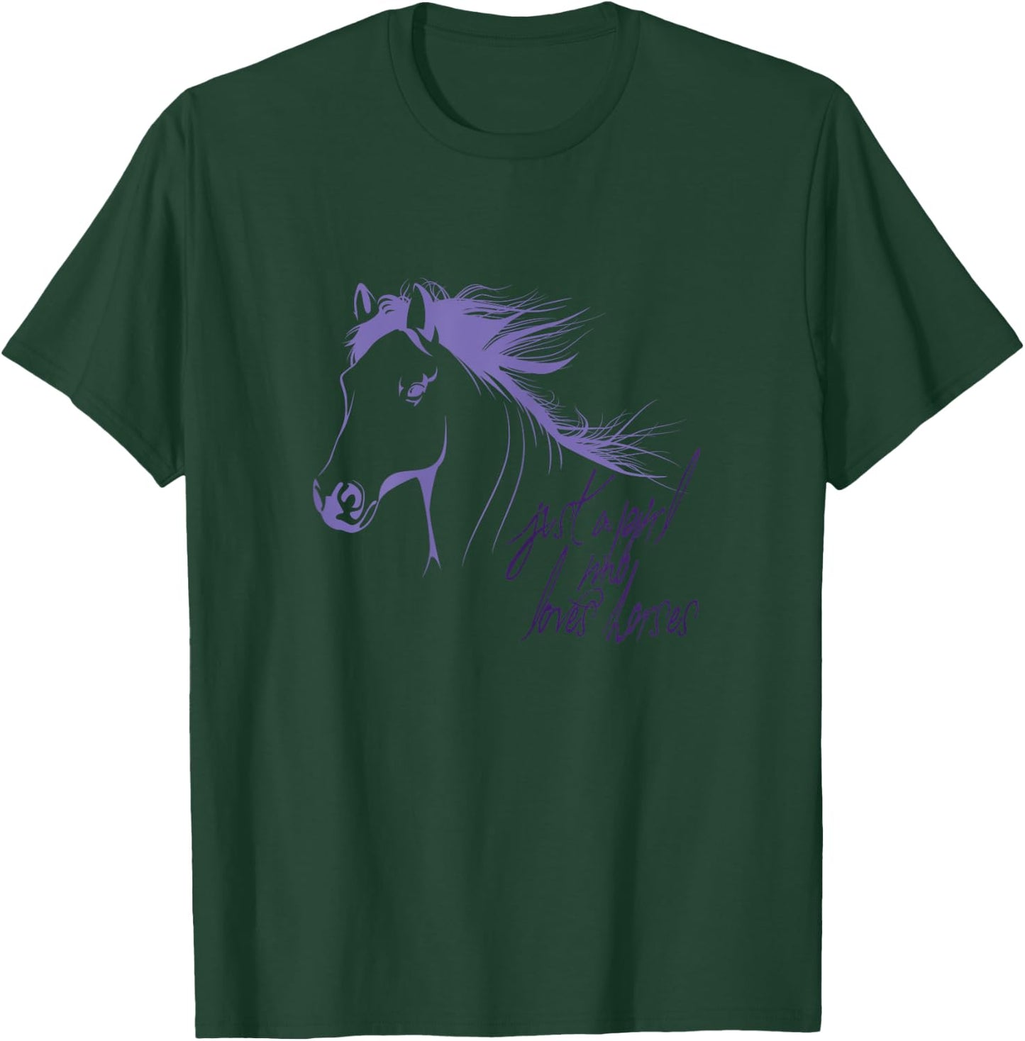 Just a girl who loves Horses hand drawing T-Shirt - T-Shirt | Forest