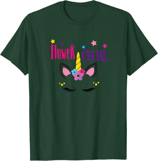 Flower Girl Unicorn T-Shirt - T-Shirt | Forest