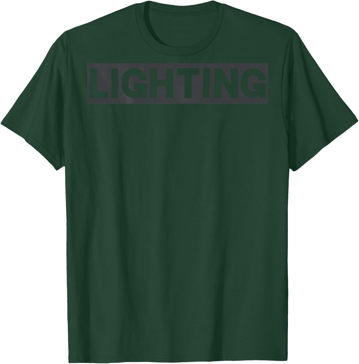 TechTees LIGHTING Crew Roadie Stage Blacked Out Grey Text T-Shirt - T-Shirt | Forest