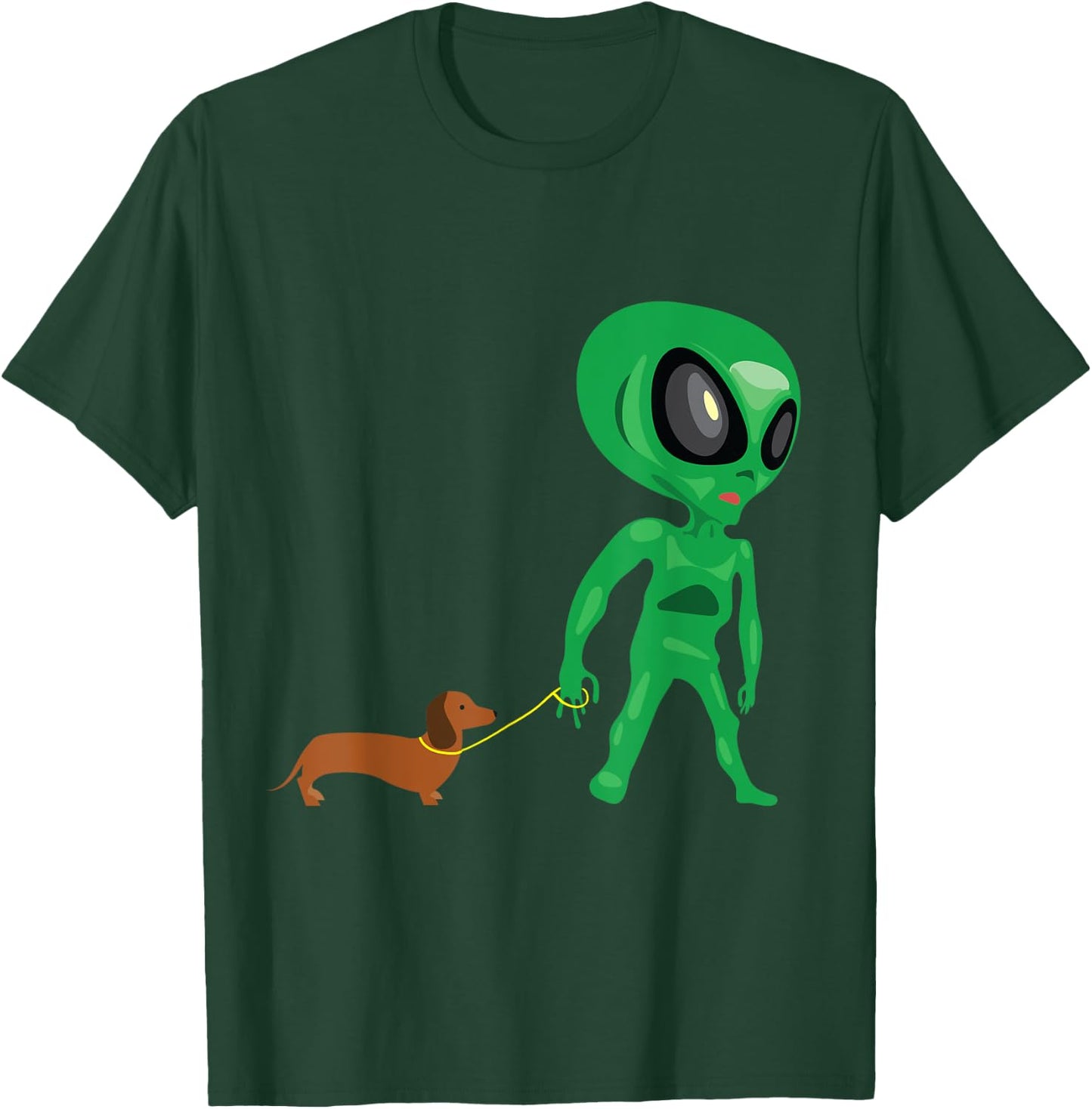 Funny Dachshund Alien Wiener Dog Women T-Shirt - T-Shirt | Forest