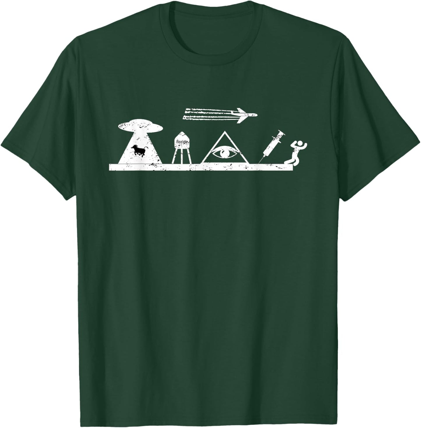 Conspiracy Theory Chem trails, Illuminati, Flat Earth, UFO T-Shirt - T-Shirt | Forest
