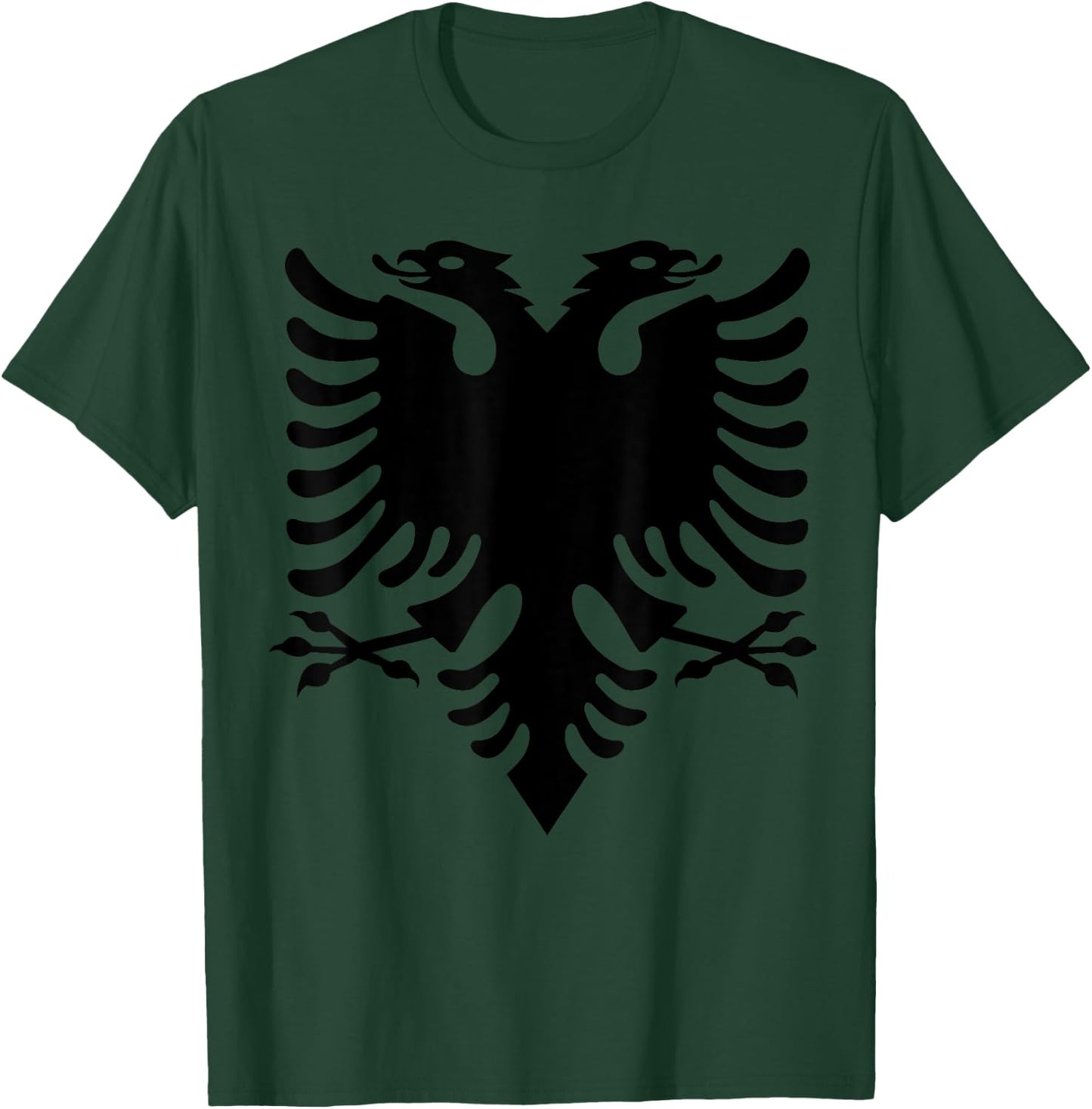 Albanian Flag Eagle Double Red Albania Shqipe Kosovo T-Shirt - T-Shirt | Forest