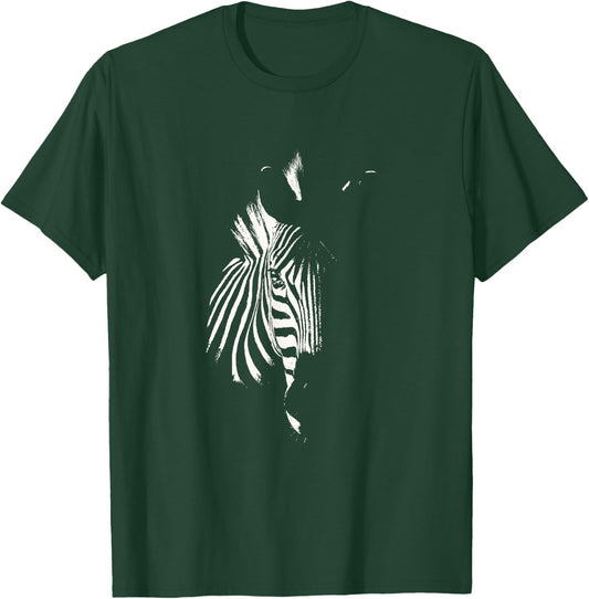 Zebra Picture in Graphic Black & White for Zebra Fans T-Shirt - T-Shirt | Forest