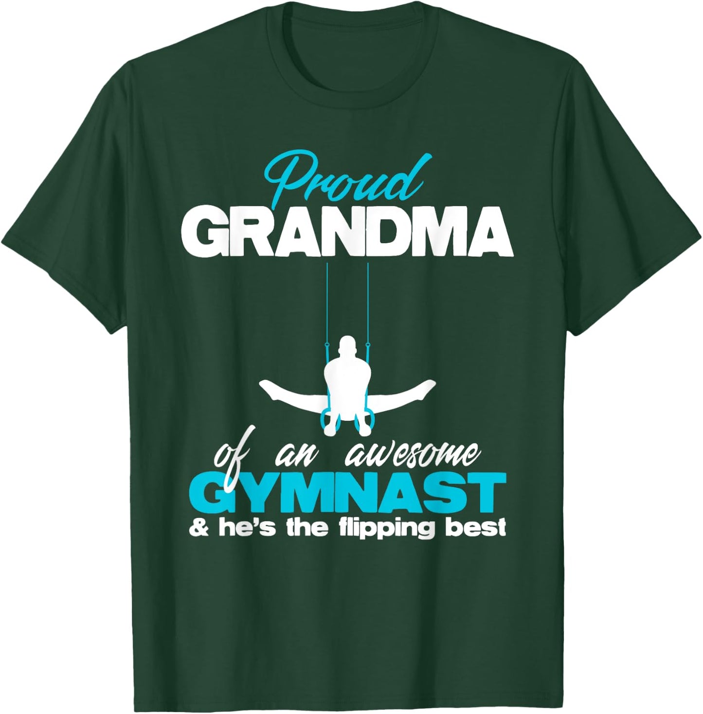 Proud Grandma of an Awesome Boy Gymnast Rings Competition T-Shirt - T-Shirt | Forest
