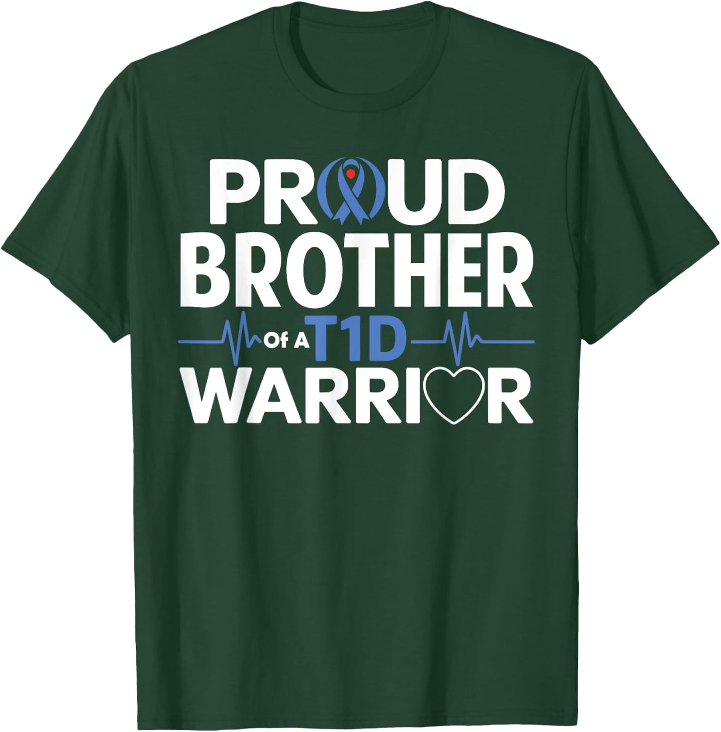 T1D Brother Funny Diabetes Awareness Month T-Shirt - T-Shirt | Forest