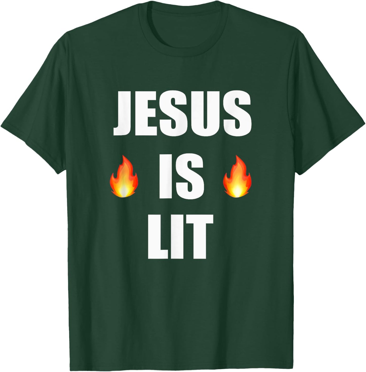 Jesus Is Lit Christian Shirt T-Shirt - T-Shirt | Forest