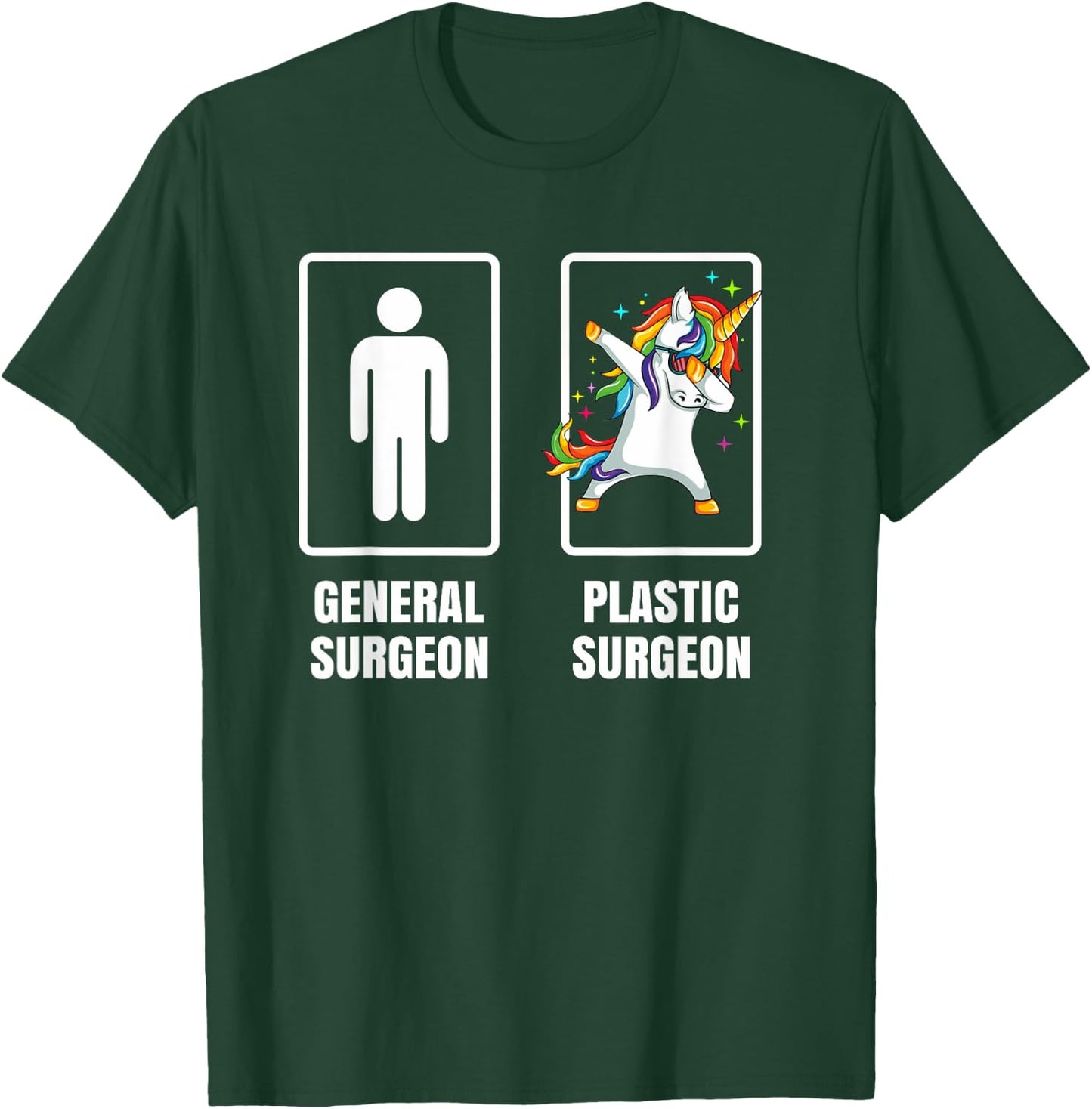Dabbing Unicorn Plastic Surgeon Surgery Doctor Physician T-Shirt - T-Shirt | Forest