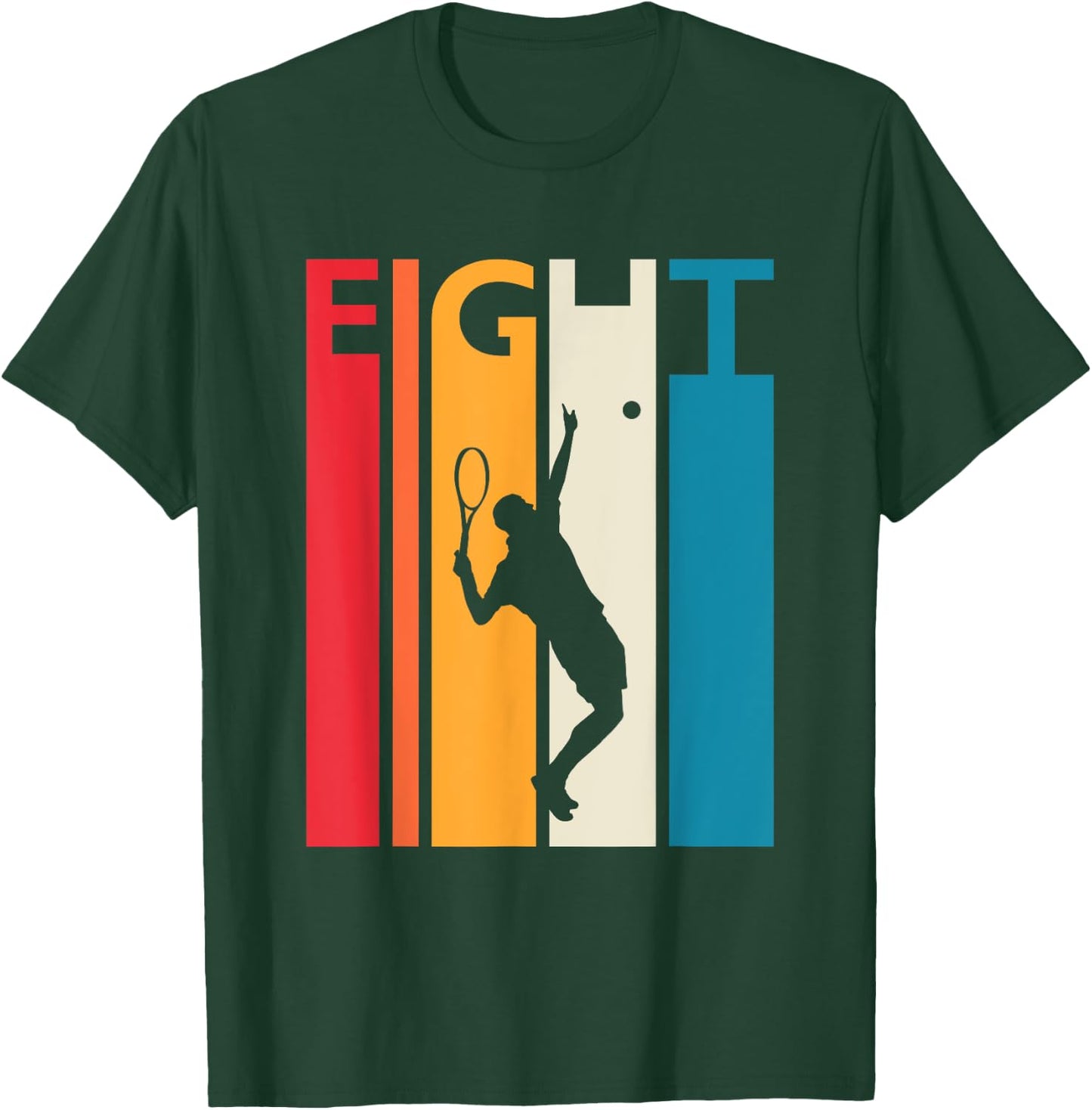 8th Birthday Gift Eight Vintage Tennis Birthday 8 Year Old T-Shirt - T-Shirt | Forest